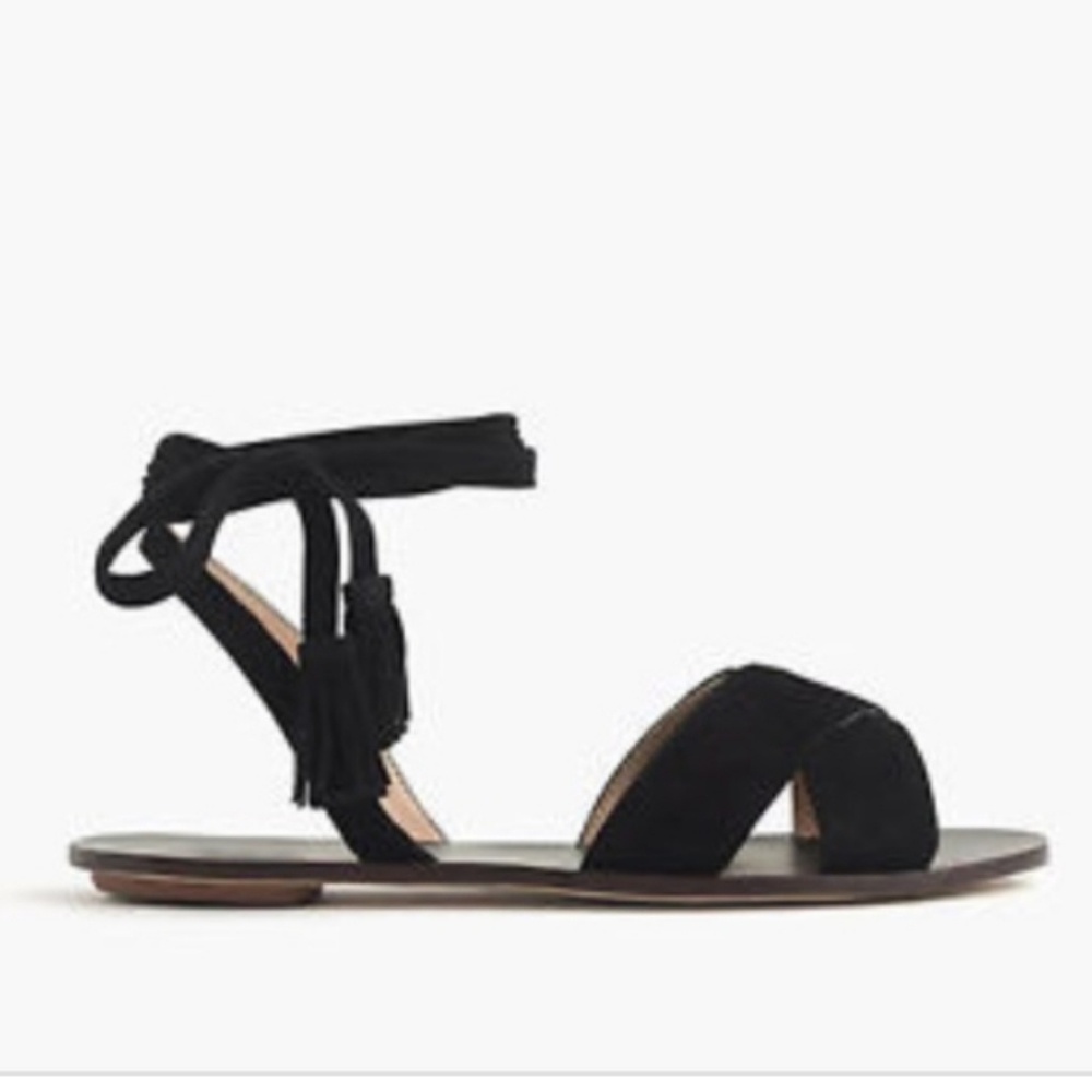 J. Crew Suede Ankle Wrap Sandals (9)
